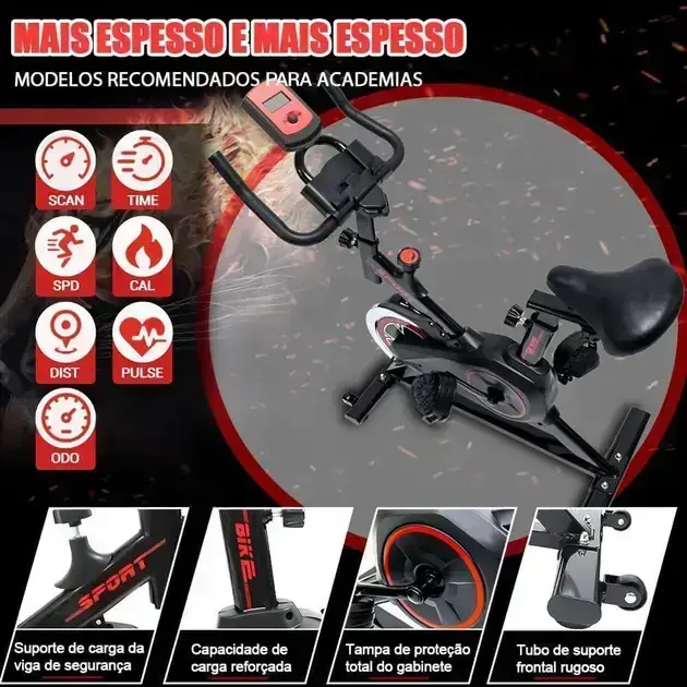 Bicicleta em perspectiva 3D com fundo dinâmico e textura escura.