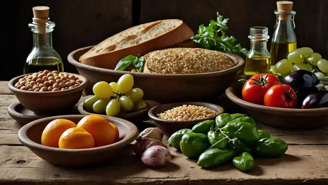 Alimentos essenciais da dieta mediterrânea
